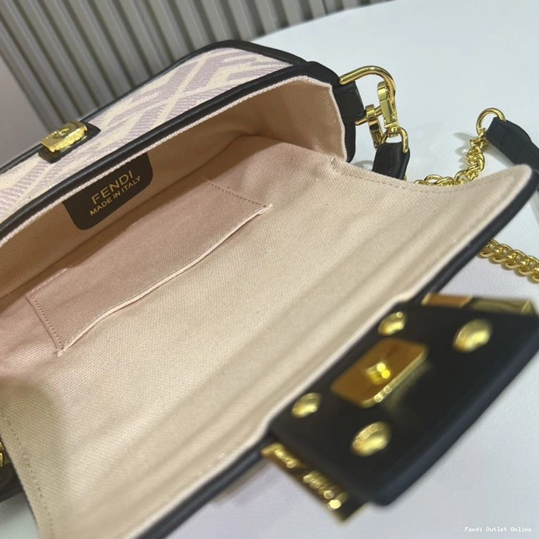 Cheap Baguette Canvas FF Cherry Motif Fendi Mini In Bag 0816